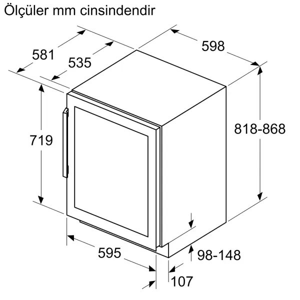 Siemens iQ500 Ankastre Şarap Soğutucu 81.8 x 59.8 cm - görsel 6